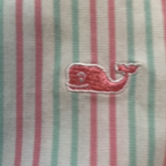 Vineyard Vines Teal and Pink Button Down Short - Picture 2 of 6
